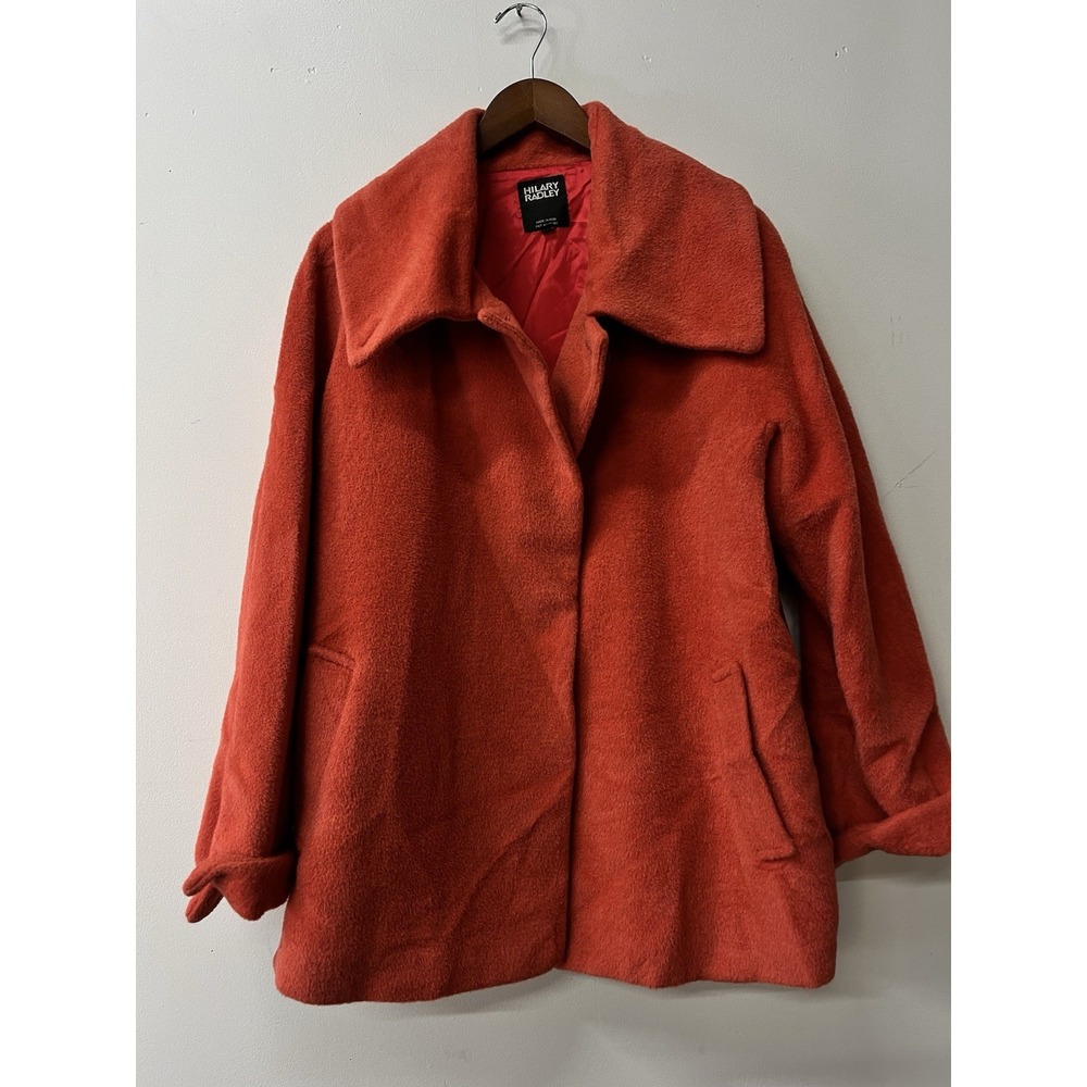 Hilary Radley Jacket Coat Womens 10 Coral Alpaca Wool